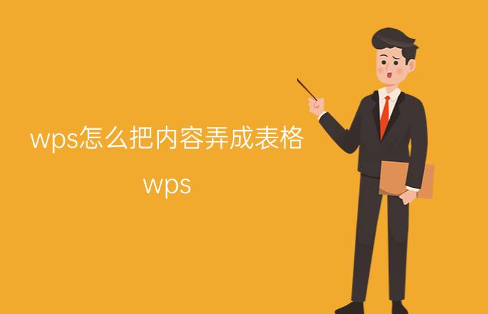 wps怎么把内容弄成表格 wps 如何建立很的小表格？